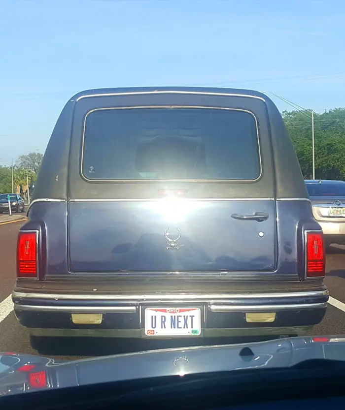 funny license plates hearse