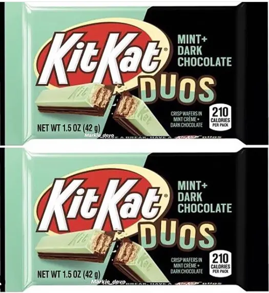 new kit kat duos mint and dark chocolate