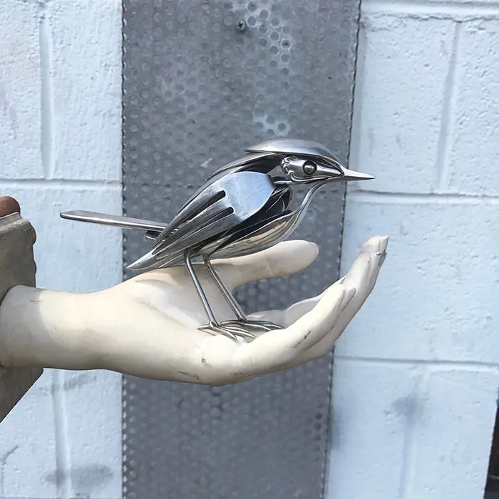 metal bird sculpture freestanding