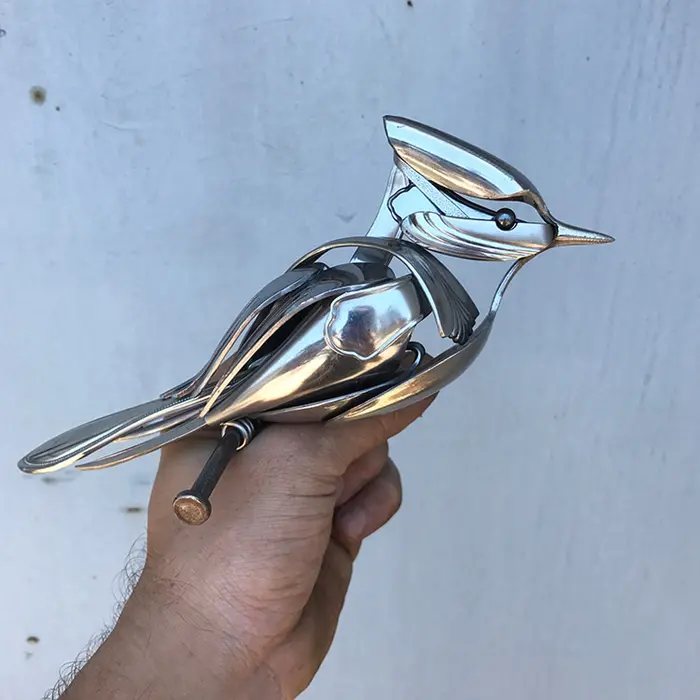 metal bird sculpture