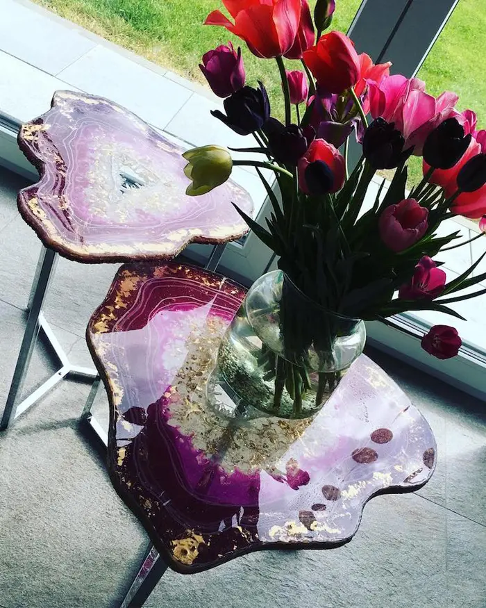 mrs colorberry geode art table