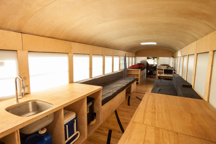 school bus conversion interior layout