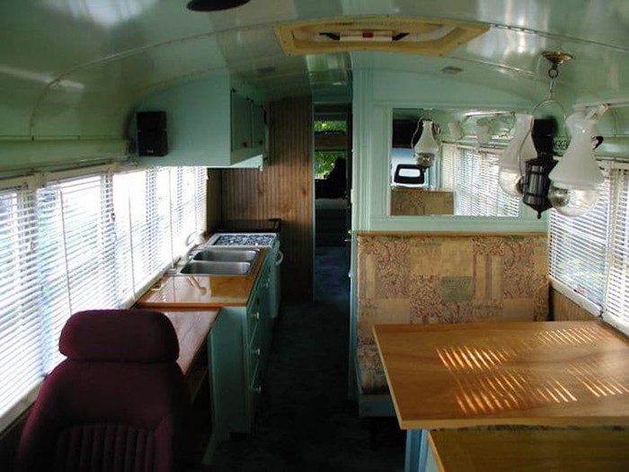 school bus conversion luxury interior