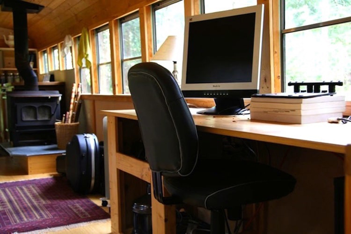 school bus conversion workplace