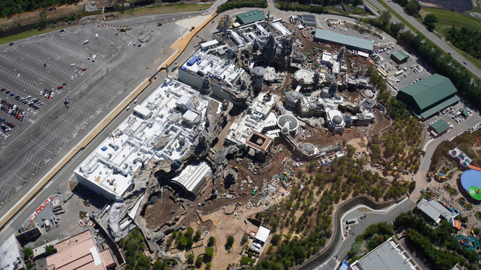 star wars land disneyland aerial view