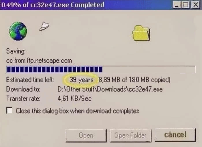 90's kids struggles downloading files