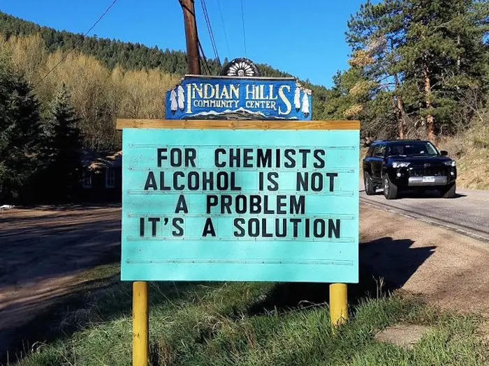 alcohol solution funny road signs