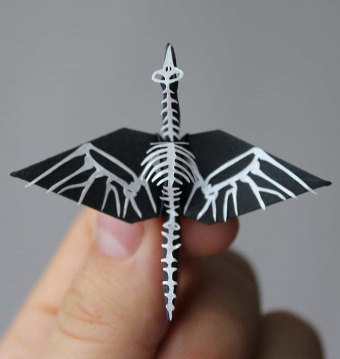 amazing paper cranes skeleton