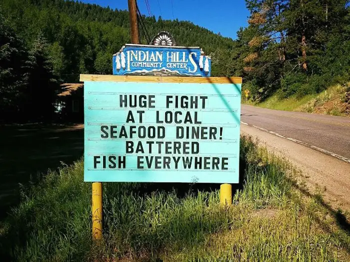 battered fish pun joke sign