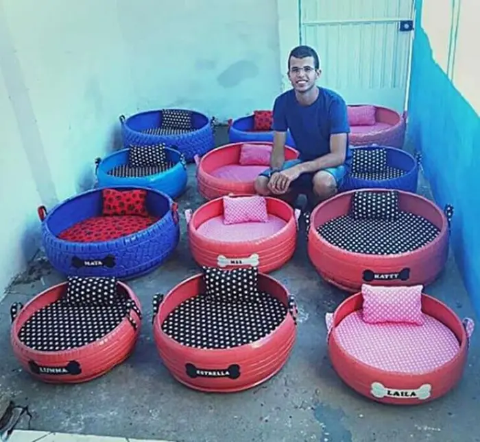 beds for stray cats and dogs old tires