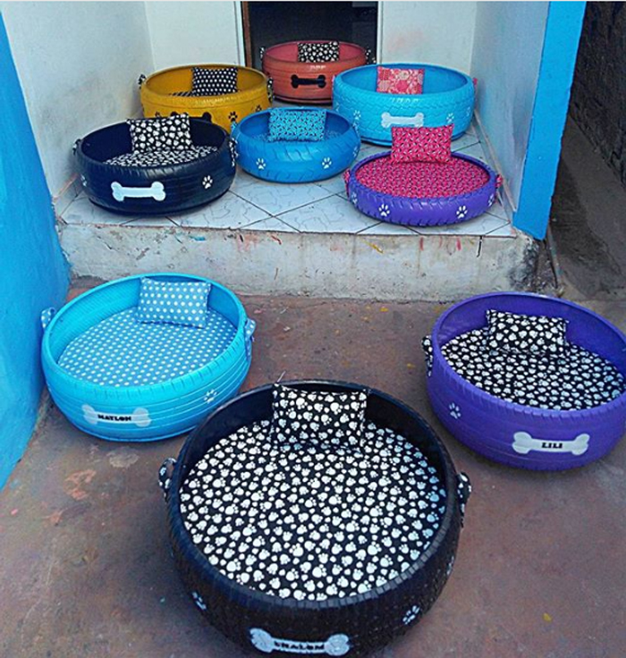 caominhas pets tire beds colors