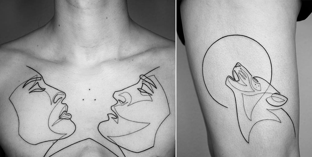 Abstract Tattoo One Line Continuous