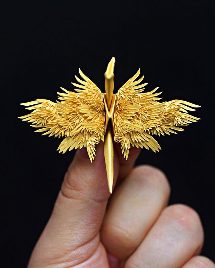 cristian marianciuc paper cranes intricate feathers
