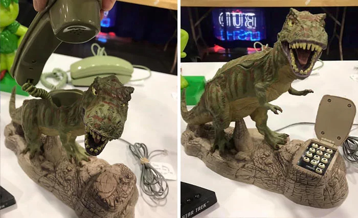 dinosaur telephone weird second-hand items