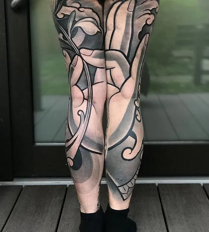 epic leg tattoos back full