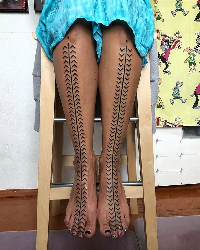 epic leg tattoos fascinating pattern