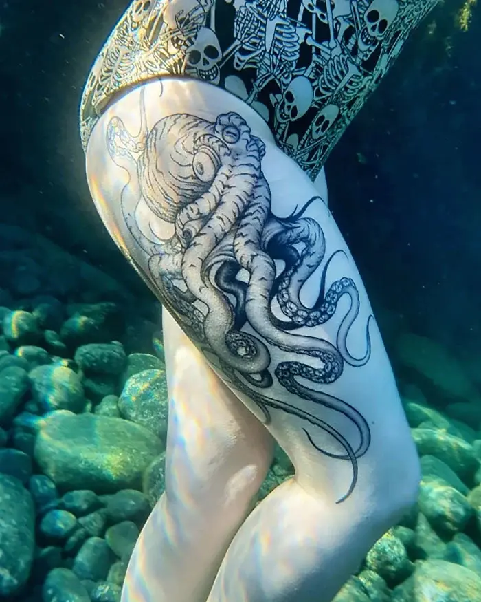 epic leg tattoos octopus