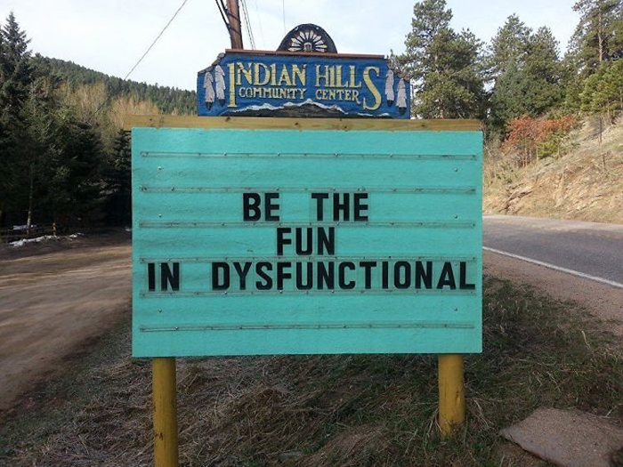 fun dysfunctional pun road signs