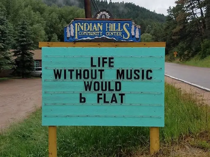 life music puns road signs