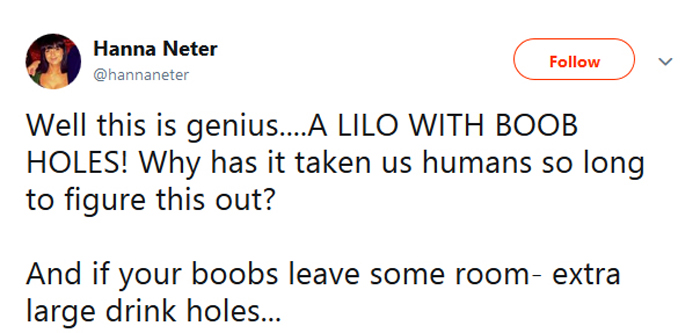 lilo with boob holder comment hanna neter
