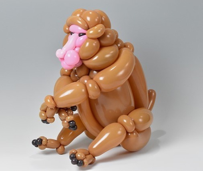 matsumoto colorful twisted balloon sculptures snow monkey