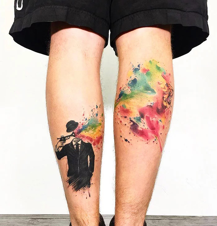 mind-blowing leg tattoo sebastian quick