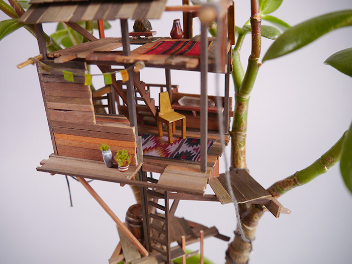 miniature tree houses details