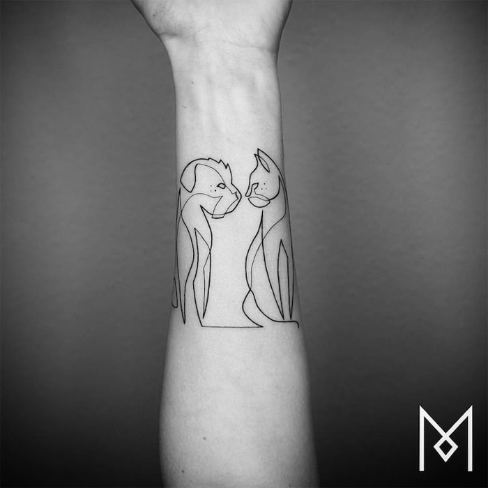 minimalist tattoos animals figures