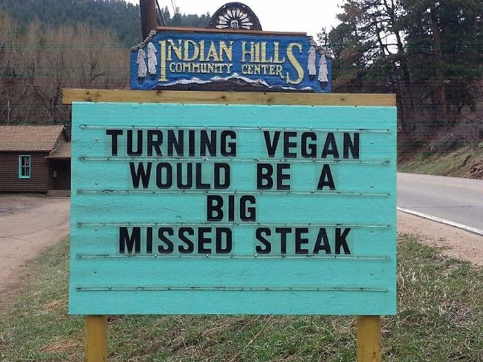 missed steak vegan joke pun