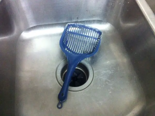 monster roommate cat litter scoop kitchen sink