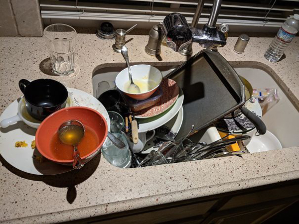 monster roommate dishes build up