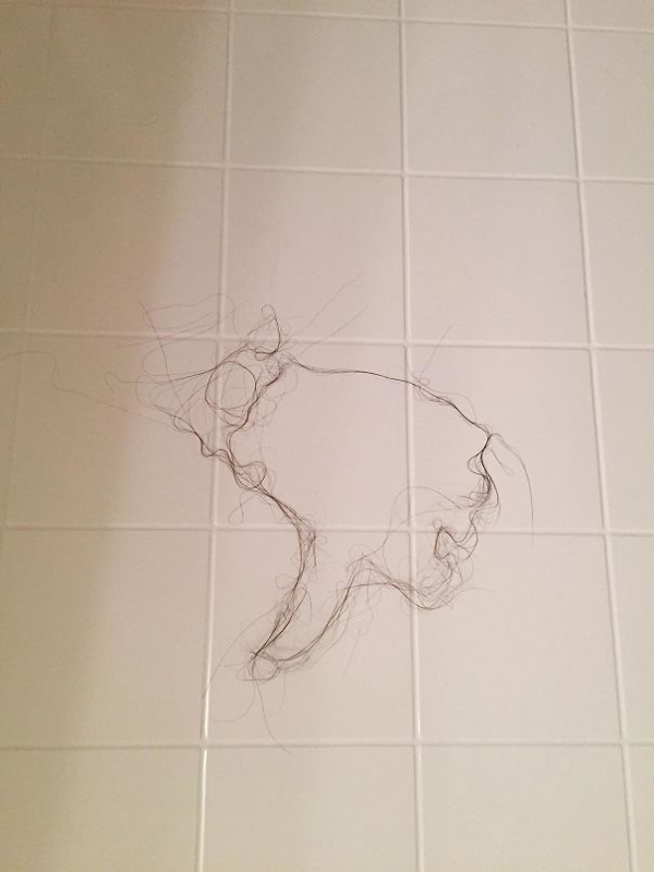 monster roommate hair bathroom wall