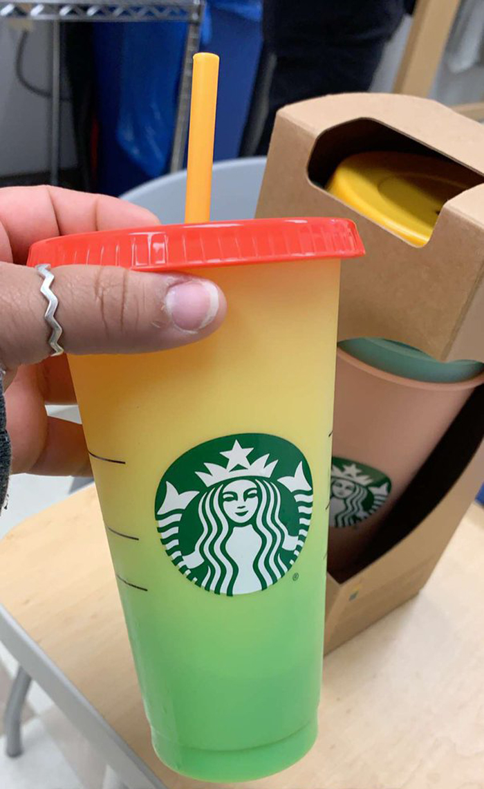new starbucks color-changing reusable cups
