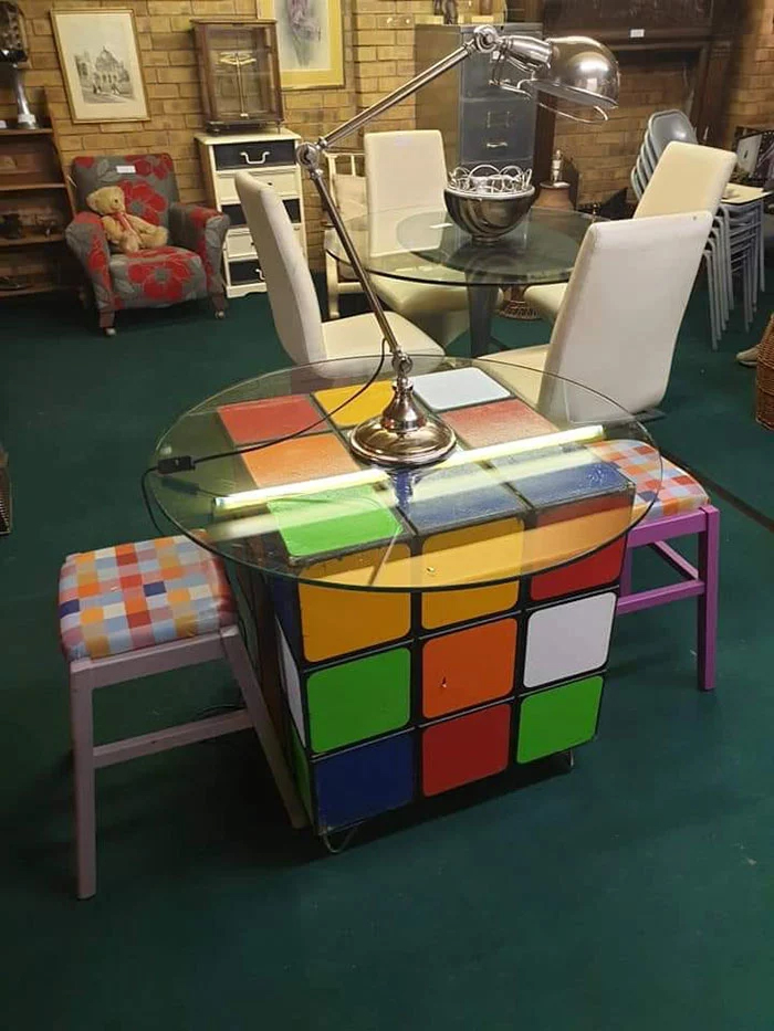 rubiks cube table weird second-hand items