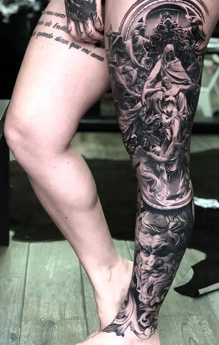 FrankeTat2 — Did this a few weeks ago! Horror leg sleeve in...