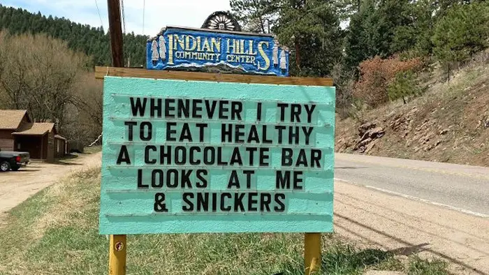 snickers pun funny road signs
