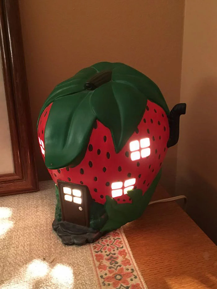 strawberry house lamp weird second-hand items