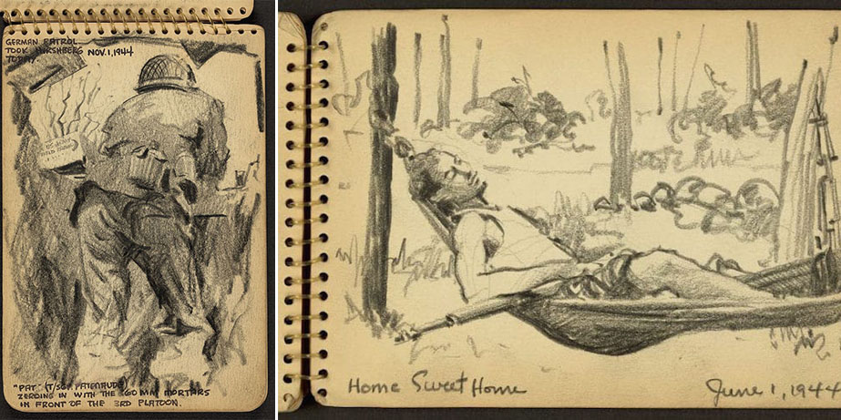 Victor Lundy WWII sketchbook