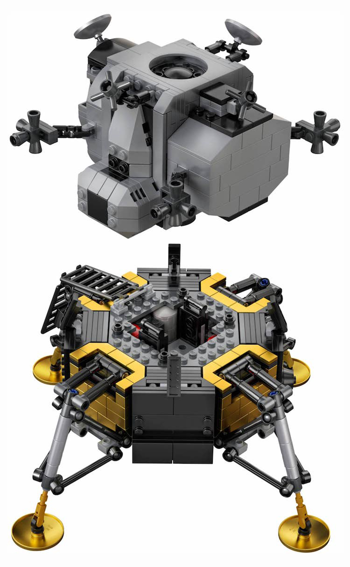 apollo 11 lunar lander lego set interior