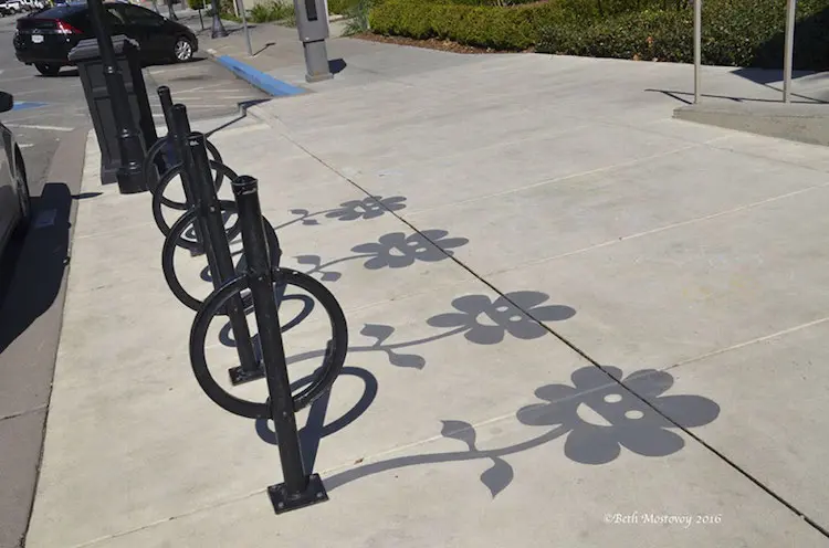 bicycle racks shadow art damon belanger