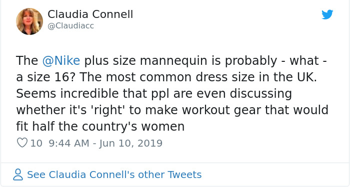 claudia connell nike plus size mannequin reactions