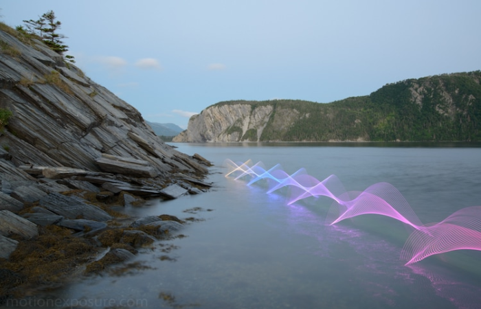 cliffs and stephen orlando kayak light paintings