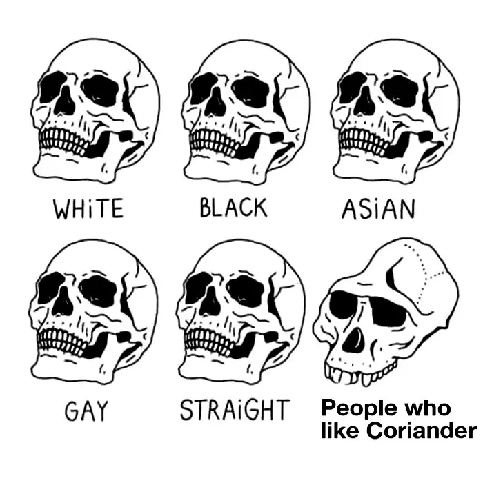 coriander haters funny memes eye skull comparison