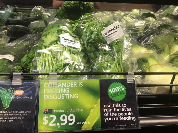 coriander haters funny memes supermarket label