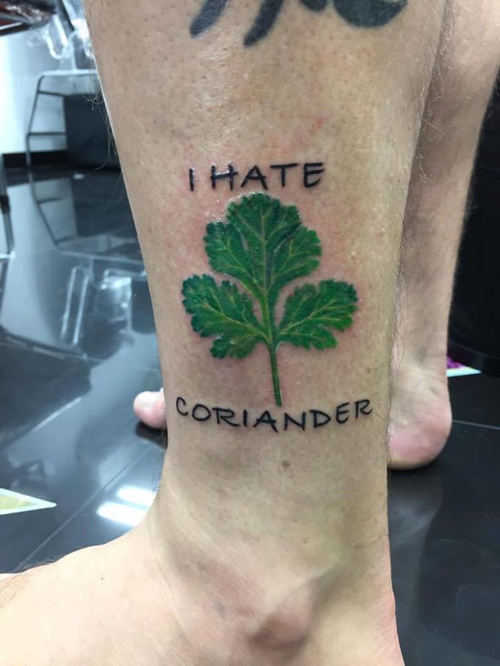 coriander haters funny memes tattoo