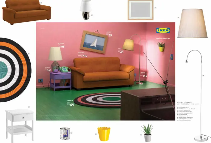 furnishings for the simpsons living room recreated by IKEA