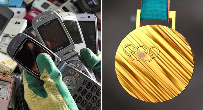 japan olympics medals recycled eletronics