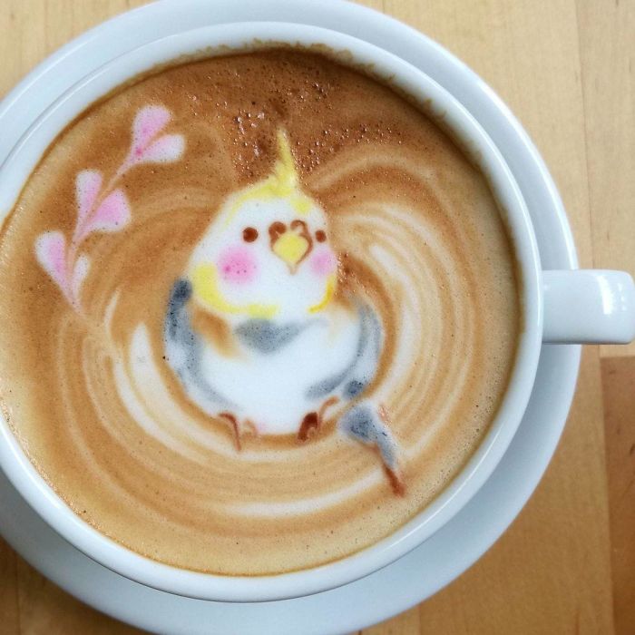 kunit92 bird latte art