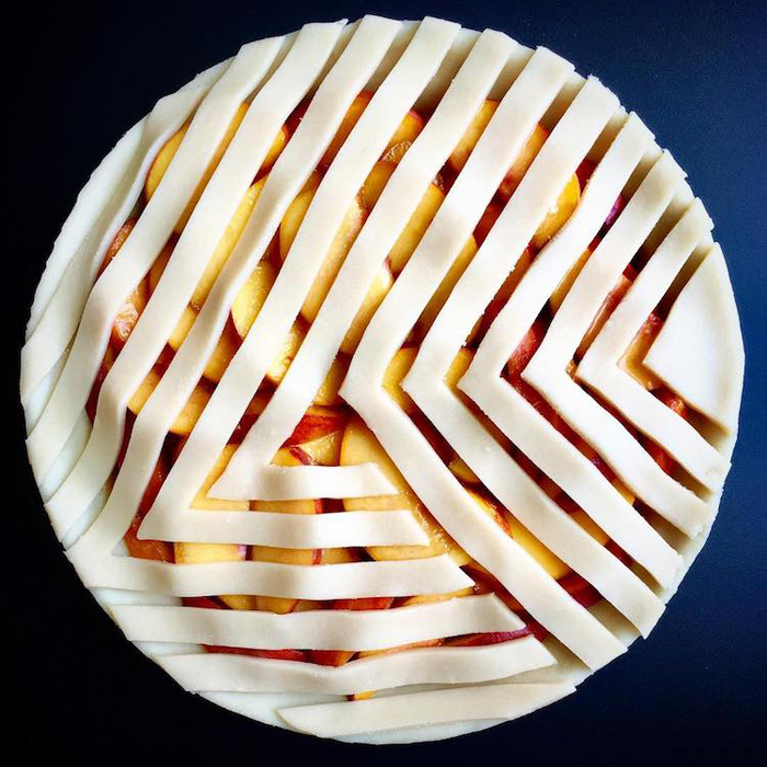 lauren ko art pies v-shaped dough strips