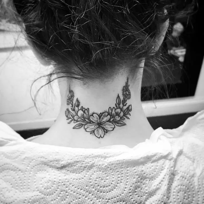 neck tattoo designs floral